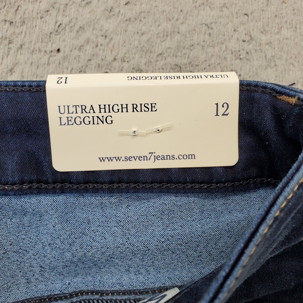 Seven7 Legging Jeans Women 12 Blue Denim Cotton Ultra High Rise Ultimate Comfort - Picture 8 of 10
